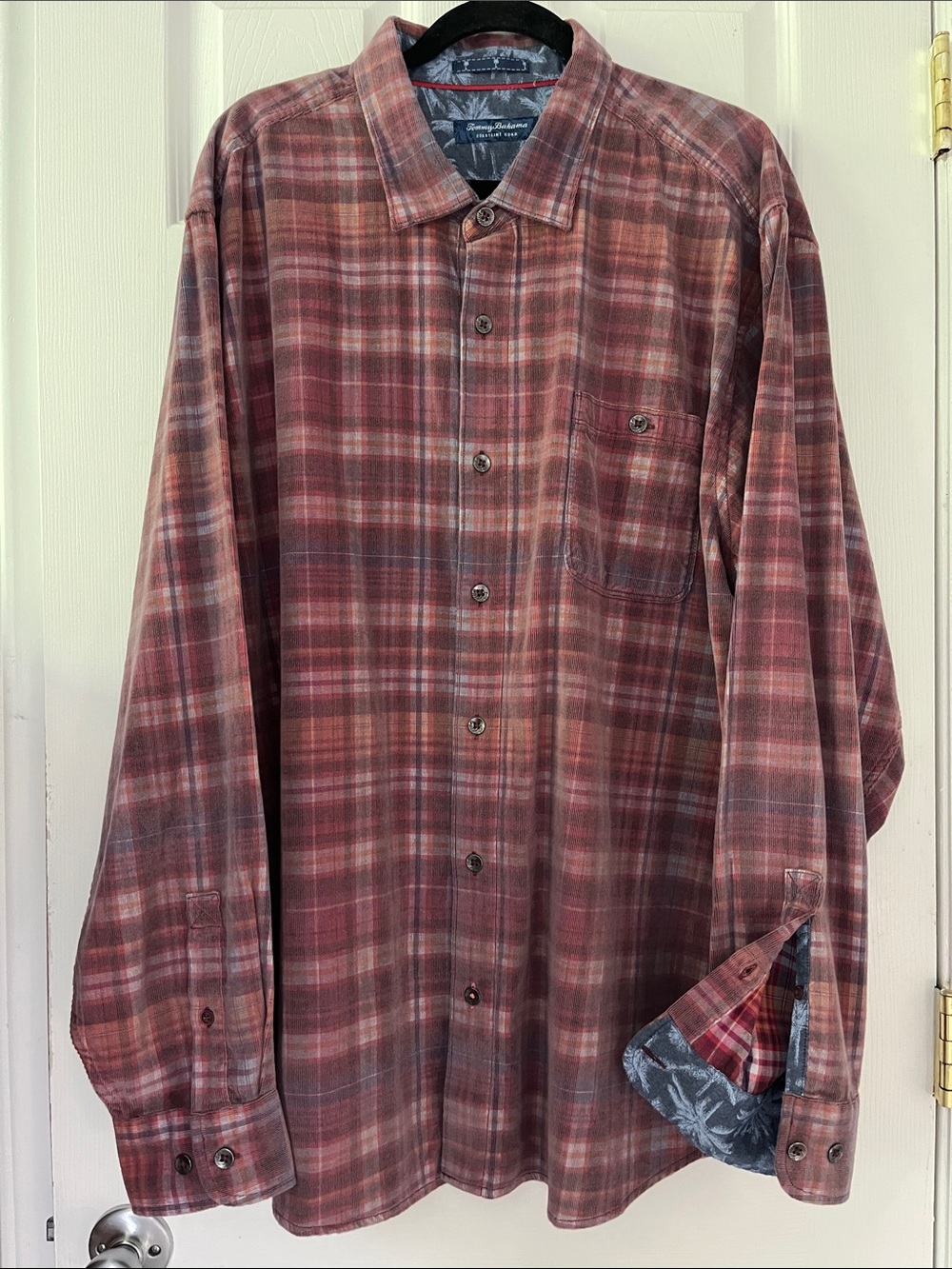 Tommy Bahama Coastline Cord Plaid Long-Sleeve Button-Down Shirt